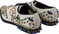 White Suede Crystal Dress Broque Shoes 5