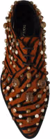 Orange Pony Hair Crystal Dress Broque Shoes 1