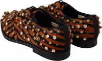 Orange Pony Hair Crystal Dress Broque Shoes 4