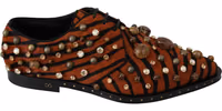 Orange Pony Hair Crystal Dress Broque Shoes 5