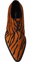 Orange Pony Hair Formal Dress Broque Shoes 2