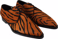 Orange Pony Hair Formal Dress Broque Shoes 4