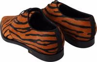 Orange Pony Hair Formal Dress Broque Shoes 5