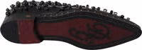 Black Leather Crystals Dress Broque Shoes 1