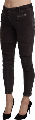 Brown Velvet Capri Cropped Cotton Pants