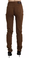 Brown High Waist Skinny Trouser Cotton Pants 2