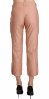 Cotton Pink High Waist Cropped Trouser Pants 2