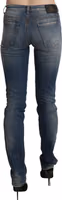 Blue Washed Mid Waist Skinny Denim Jeans 2