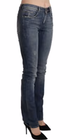 Blue Washed Mid Waist Skinny Denim Jeans 4