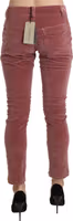 Red Mid Waist Skinny Cotton Pants 2