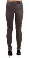 Brown Low Waist Skinny Slim Trouser Cotton Jeans 2