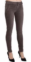 Brown Low Waist Skinny Slim Trouser Cotton Jeans 4