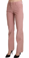 Pink Mid Waist Straight Trouser Cotton Pants 1