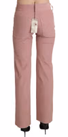 Pink Mid Waist Straight Trouser Cotton Pants 2