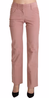 Pink Mid Waist Straight Trouser Cotton Pants 3