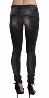 Black Gray Washed Skinny Trouser Cotton Jeans 2
