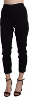 Black High Waist Skinny Cropped Cotton Capri Pant 1