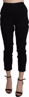 Black High Waist Skinny Cropped Cotton Capri Pant 3