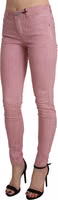 Pink Mid Waist Skinny Stretch  Denim Pant 1