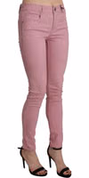 Pink Mid Waist Skinny Stretch  Denim Pant 4