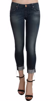 Blue Washed Low Waist Skinny Cropped Denim pant 3