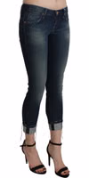 Blue Washed Low Waist Skinny Cropped Denim pant 4