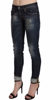 Blue Washed Low Waist Skinny Cropped Denim Pant 1