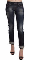 Blue Washed Low Waist Skinny Cropped Denim Pant 3