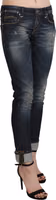 Blue Washed Low Waist Skinny Cropped Denim Pant 4