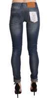 Blue Washed Low Waist Skinny Cropped Denim Trouser 2
