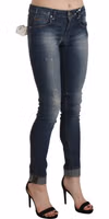 Blue Washed Low Waist Skinny Cropped Denim Trouser 4