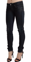 Black Washed Low Waist Skinny Denim Jeans 1