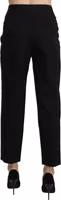 Black High Waist Straight Cropped Dress Pants 2