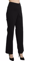 Black High Waist Straight Dress Trouser Pants 4