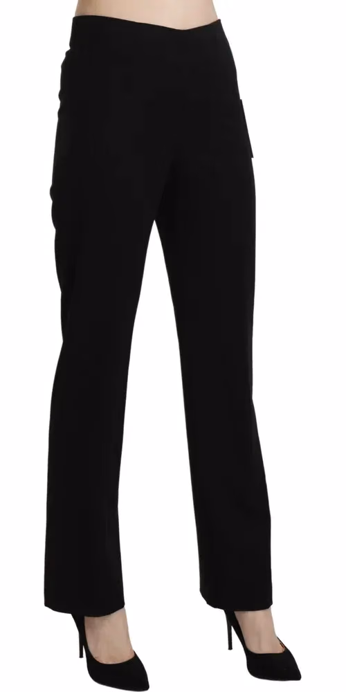 Black High Waist Straight Formal Dress Trouser