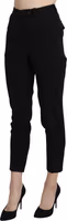 Black High Waist Skinny Cropped Dress Trouser Pant 1