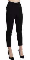 Black High Waist Skinny Cropped Dress Trouser Pant 4