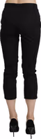Black High Waist Skinny Cropped Dress Trouser Pants 2