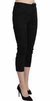 Black High Waist Skinny Cropped Dress Trouser Pants 4