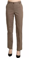 Brown High Waist Straight Dress Trouser Pants 3