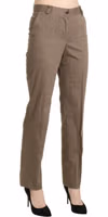 Brown High Waist Straight Dress Trouser Pants 4