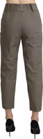 Gray High Waist Cropped Dress Trouser Pants 2