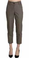 Gray High Waist Cropped Dress Trouser Pants 3