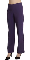 Purple High Waist Straight Dress Trouser Pants 1