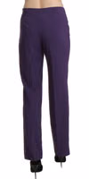 Purple High Waist Straight Dress Trouser Pants 2
