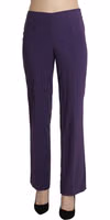 Purple High Waist Straight Dress Trouser Pants 3