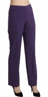 Purple High Waist Straight Dress Trouser Pants 4