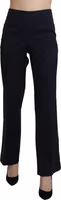 Navy Blue High Waist Straight Dress Trouser Pants 3