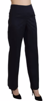 Navy Blue High Waist Straight Dress Trouser Pants 4