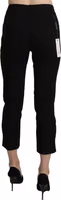 Black High Waist Skinny Cropped Dress Trouser Pants 2